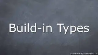 Build-in Types in the C++