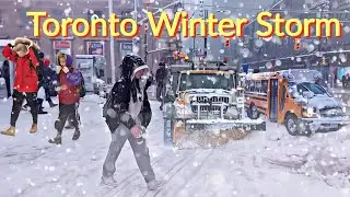 DOWNTOWN TORONTO EXTREME WINTER STORM | SNOW STORM WALK