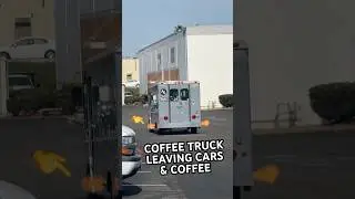 Coffee truck shoots flames leaving cars & coffee🔥 #carsandcoffee #truck #cars