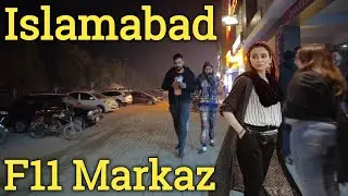 Pakistan Islamabad F11 markaz night walking tour 4k/2023