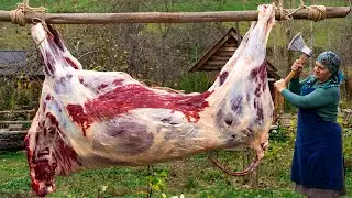 Rustic Meat Prep &mdash; Butchering Bull and Storing in Jars 🐂🏡