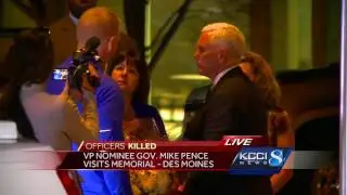 RAW VIDEO: Gov. Mike Pence visits memorial of fallen officer