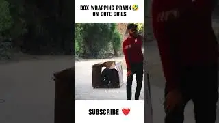 box wrapping prank🤣 on cute girls #youtubeshorts #short