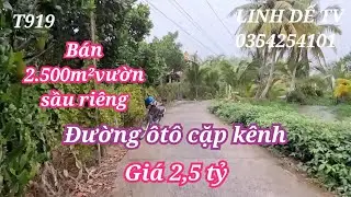 T919💕B&aacute;n 2,5 c&ocirc;ng vườn sầu ri&ecirc;ng đường &ocirc;t&ocirc; cặp k&ecirc;nh,ở x&atilde; cẩm sơn cai lậy tiền giang