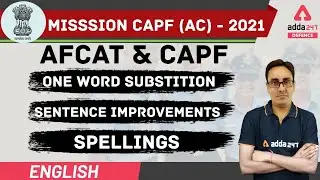 CAPF English Grammar | AFCAT | One Word Substitution | Sentence Improvement | Spelling