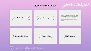 SERVICE PAGE / SECTION WITH CAMERA HOVER EFFECT USING HTML CSS And JavaScript