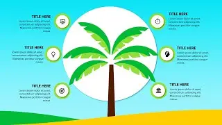 6 Options with Palm Tree Infographic Slide in PowerPoint