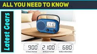 Портативное AM/FM радио с перезаряжаемой батареей, лучшим цифровым дисплеем, питанием от сети пер...