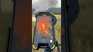 Wild Fire Captured from a distance using iPhone and spotting scope #wildfire