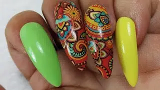 Passo-a-passo muito f&aacute;cil - Unhas decoradas LINDAS - ORIGINAIS feitas c/ decalques que saem c/ &aacute;gua