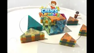 Crew Plays with magnetic tiles