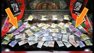 POUSSE PIÈCES avec des BILLETS 💶💷💵 Cascade foraine de pièces et billets.