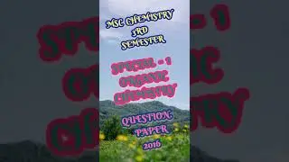 MDU MSC 2016 ~ 3rd sem || Organic Chemistry || Questions Paper 2016 || Special - 1 ||