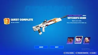 Deal damage with an Ex-Caliber Rifle to Opponents & Unlock Witcher's Dawn Wrap | Fortnite