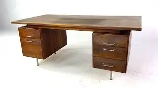 Jens Risom Mid Century Walnut Executive Desk