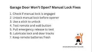 Garage Door Won't Open Because of Manual Lock Fix