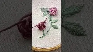 Bordado de flor em Ponto Haste #stemrosestitch