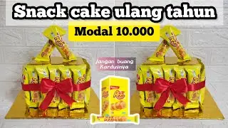 KUE ULANG TAHUN DARI SNACK SUPER MUDAH ANTI RIBET MODAL 10.000 TANPA KARDUS | DIY SNACK TART SIMPLE