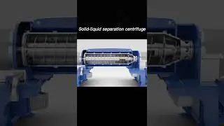 Solid liquid separation centrifuge machine animation demonstration.