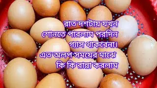 পরদিন চুলা জ্বলবেনা আমার বাসায়।দশটায় সেটা জানতে পেরে কি কি রান্না চরালাম 👉