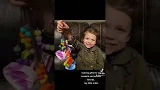 toddler making POP IT simple dimple fidget necklace jewelry DIY designer  craft activity #diy  #asmr