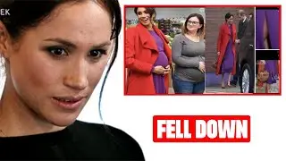 Pregnant Woman Exposes Meghan's Moonbump! Her Magic Bump Caught Falling To Her Feet At Birkenhead
