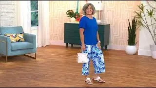Antthony 2-piece Textured Sleeve Top & Pull-On Crop Pant Set