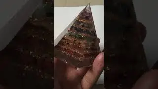 7 chakra healing Pyramid original stone with copper layers EMF protection & handmade Crystal Pyramid