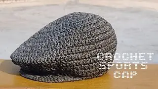 Handmade Crochet Sport / golf  / Baseball Cap  ( With English Subtitles )