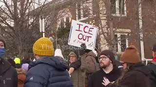 Hundreds rally and join vigil after woman killed during Minneapolis ICE immigration crackdown
