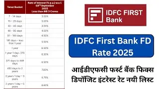 IDFC First Bank FD Interest Rates 2025 | Fixed Deposit Interest Rates IDFC First Bank