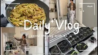 Влог 💪 Мотивація на прибирання 🏡, готую удон 🍜 + моя розсада 🌿 🛍️ Що купила в АТБ 🌀  пилосос Deerma