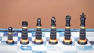 Luxury Handmade Light Up Chess Set, Marble Look and Wooden Chess Set by Stardust Crafts