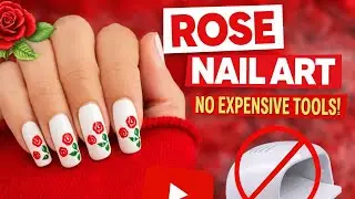 Rose 🌹 nail art no expensive tools #induchopranailstudio #simplenails #nailart 