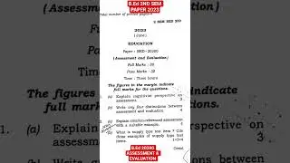 B.Ed  2nd Semester Paper 20200/ASSESSMENT AND EVALUATION #dibrugarhuniversity#pyq2023
