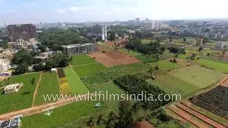 Whitefield and Bangalore IT city aerial journey: development engulfs the old city and farmlands