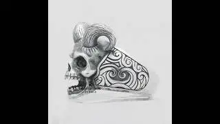 Horned Devil Skull 925 Silver Ring - White Lion Jewels