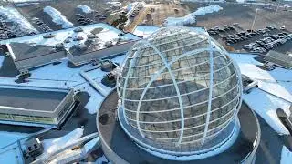 Winter beautiful Mississauga. Drone shots 4k, DJI Mavic 3, high wind.