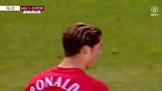 Christiano Ronaldo first goal for Manchester United