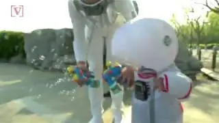 Dad Modifies Inflatable Suit to Try & Protect His 2-Year-Old from COVID-19