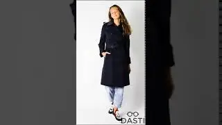 482ds20191864 Женский плащ DASTI Iconic Relaxed темно-серый