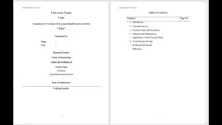 PhD Comprehensive Viva || Report Template (CV)