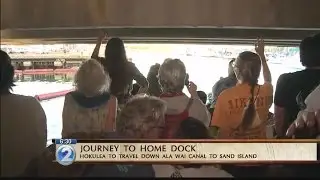 After days of celebration, Hokulea journeys back to Sand Island homeport to rest
