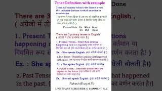 Tense Definition with example//Define tense with example//Tense in English Grammar, #tense #short