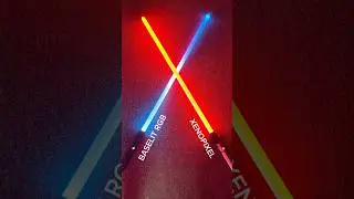 LIGHTSABERS Baselit RGB vs Neopixel #starwars #lightsaber #rgb #xenopixel #neopixel