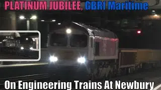 GBRf CELEBRITY Locomotives Pass NEWBURY on ENGINEERING Trains! (66734, 66727, 66718)