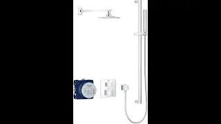 GROHE 34747000 Grohtherm Shower Set Cube, Starlight Chrome