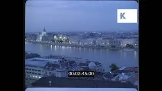 1990s Budapest, Danube River at Night, Margaret Island, 35mm