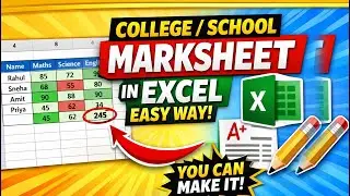 excel me student marksheet banana sikhe- Percantage,Division,Grade & Rank Easy 100 💯Trick#exceltips 