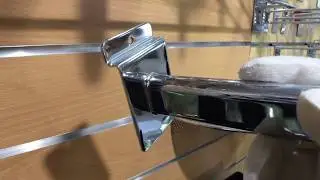 04-HW Slat wall metal chrome display hooks arm in shop fitting
